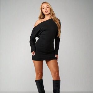 Fashion Nova One Shoulder Black Dress